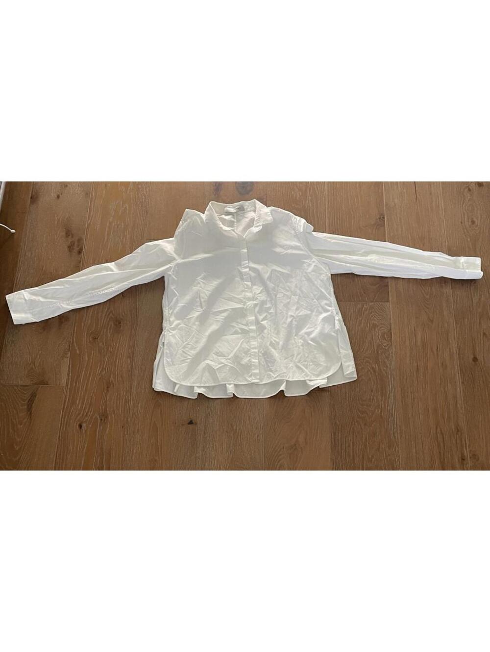 VALENTINO White Peplum Blouse Long Sleeve Italian 48 US 12 Made in Italy